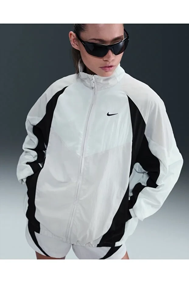 Nike Sportswear Women's Oversized Tracksuit Jacket Bol Kalıp Beyaz Kadın Spor Ceket